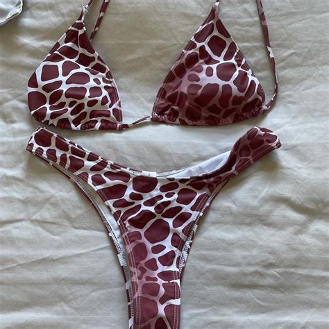 Mermaids Swimwear Giraffe Print Bikini And Matching Depop