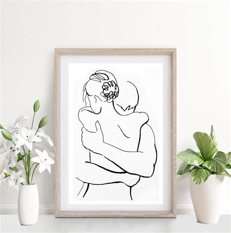 Ink Prints Line Drawing Minimalist Sex Drawing Couple Art Nude Etsy UK