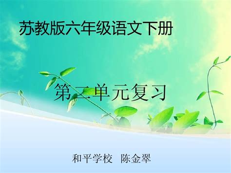 苏教版六年级语文下册第二单元复习word文档在线阅读与下载无忧文档