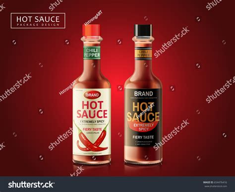 Hot Sauce Bottle Package Design Dark Stock Vector (Royalty Free ...