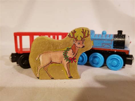 Thomas Wooden Winter Wonderland Train With Custom Wooden Reindeer and Red Carriage Car - Etsy