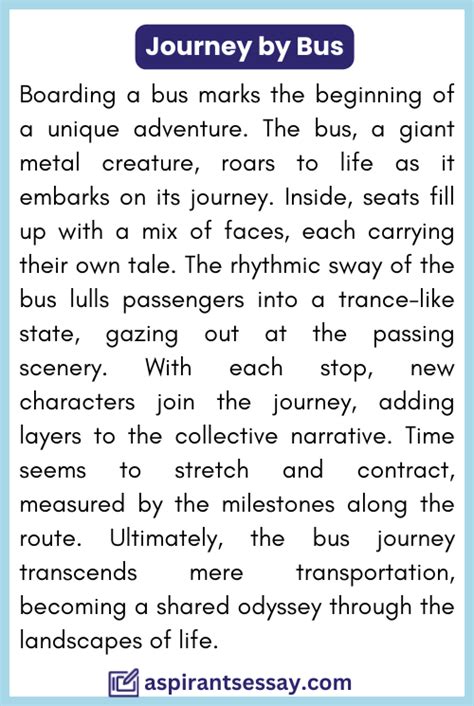 Paragraph On Journey By Bus In English Words