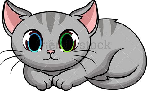 Cat Curled Up Cartoon Vector Clipart Friendlystock