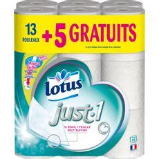 Lotus papier toilette blanc just one rouleau x13 5 pas cher à prix Auchan