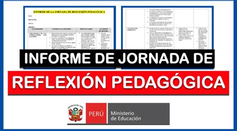 Excelente Informe Referencial De Jornada De ReflexiÓn PedagÓgica