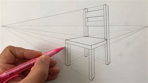 Step by step two point perspective kolay sandalye çizimi perspektif