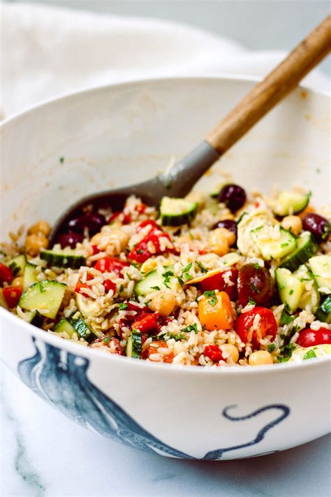 Mediterranean Brown Rice Salad Vegan Gluten Free • Daisybeet