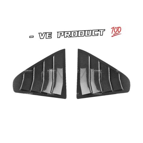 Vemart Perodua Bezza Carbon Fiber Triangle Louver Window Cover Mustang