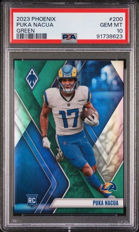 2023 Phoenix Puka Nacua Green Rookie 200 RC 23 25 Rams SP PSA 10 GEM