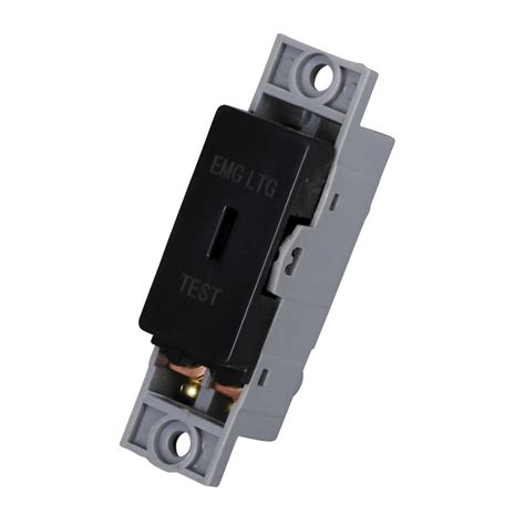 Lga Selectric 10a Double Pole 2 Way Key Switch Module Marked Emergency Test Black 7mpro Emgb Cef