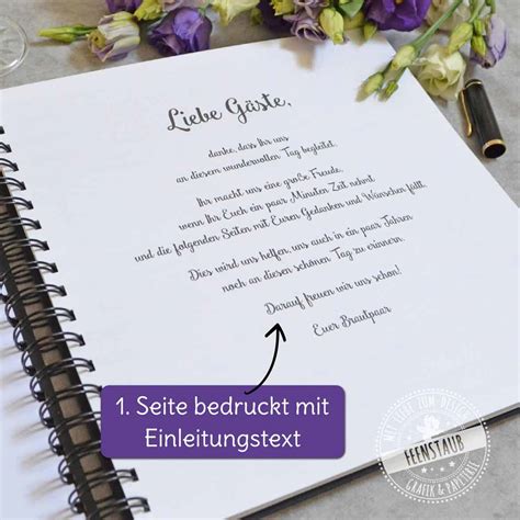 Hochzeit Gästebuch personalisierbar Fragen zum Ausfüllen