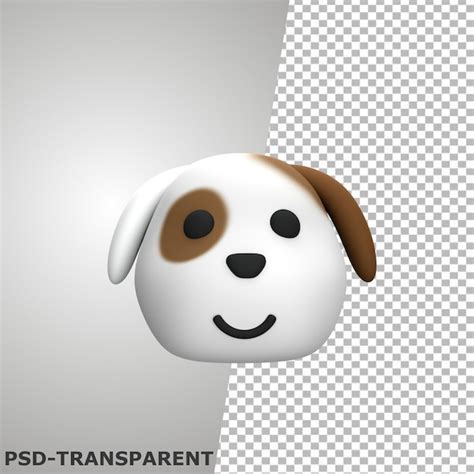 Premium PSD | 3d dog emoji smile face