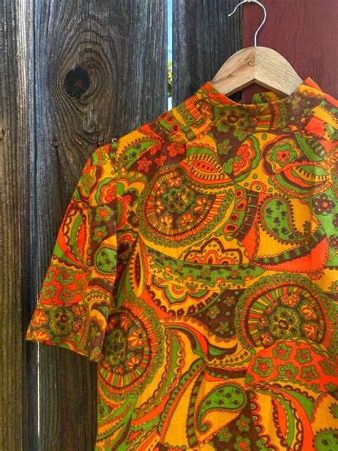 60s Abstract Paisley Shift Dress Gem