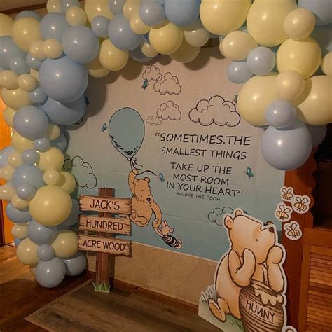 Classic Pooh Pastel Blue And Yellow Baby Shower Balloon Arch Kit