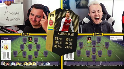 FIFA 18 IF 90er AUBAMEYANG SQUAD BUILDER BATTLE Vs Den Gamerbruder