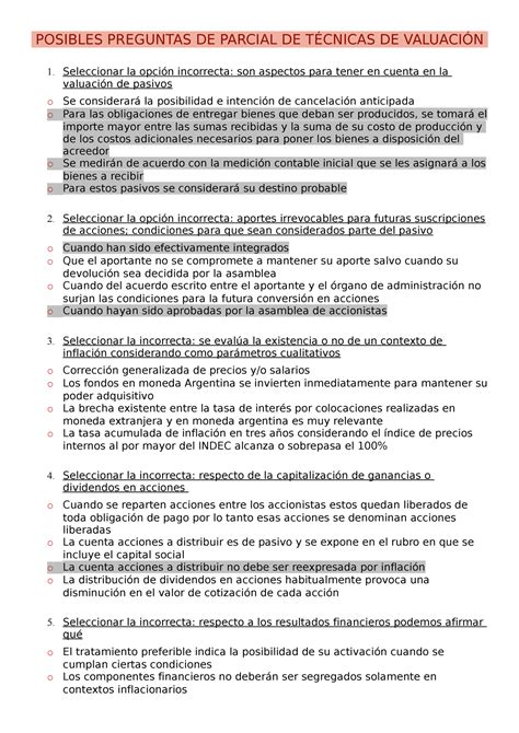 Posibles Preguntas Primer Y Segundo Parcial POSIBLES PREGUNTAS DE