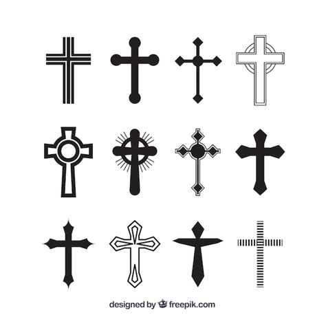 Premium Vector Silhouette Christian Cross Collection