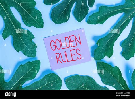 Handwriting Text Golden Rules Conceptual Photo Basic Principle That Should Be Followed