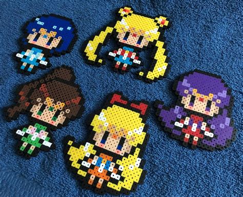 Sailor Moon Perler Figure Hama Bead Figures Mars Mercury Jupiter Venus Eventeny