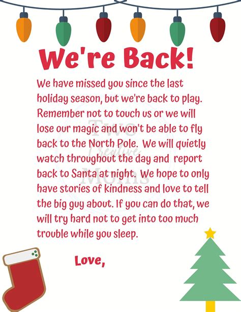 Elf Return Letter Printable