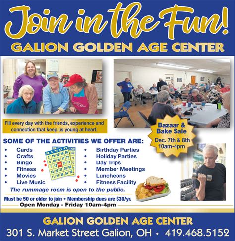 Join In The Fun Galion Golden Age Center Galion OH