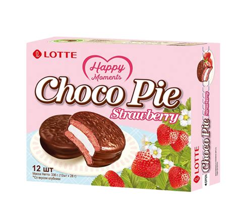 Пирожное прослоенное глазированное «Chocopie Strawberry» 12 шт - купить ...