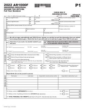 2016 Form AR DFA AR1000F Fill Online Printable Fillable Blank