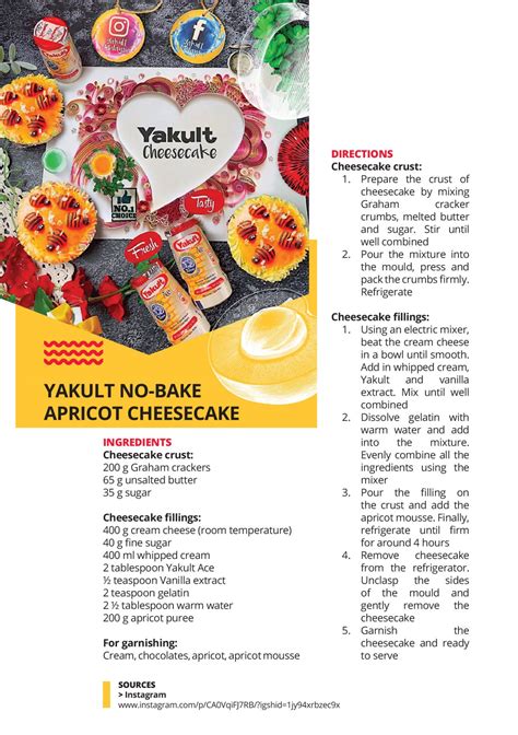 Yakult No Bake Apricot Cheesecake Yakult Malaysia