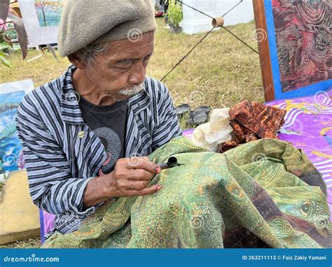 Drawing Batik Process Using Traditional Tools Editorial Photo