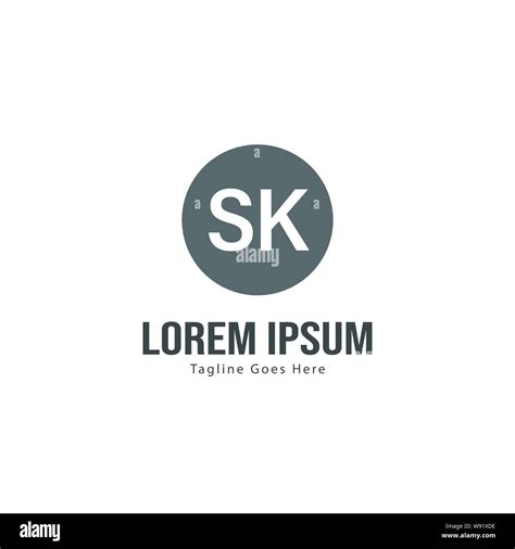 Initial SK Logo Template With Modern Frame Minimalist SK Letter Logo