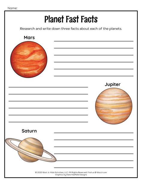 Planets Worksheet Kids