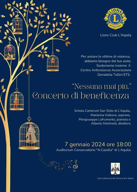 Lions Club L Aquila Un Concerto Di Beneficenza Per Sostenere L