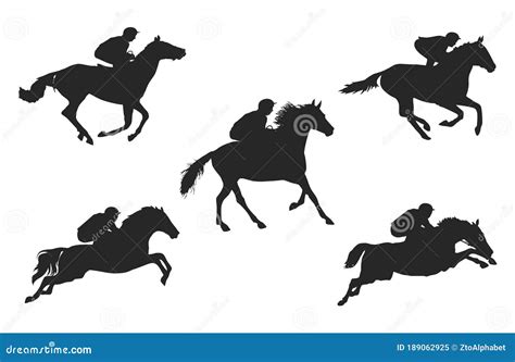 Horse Racing Silhouette Clip Art Stock Vector - Illustration of gamble ...