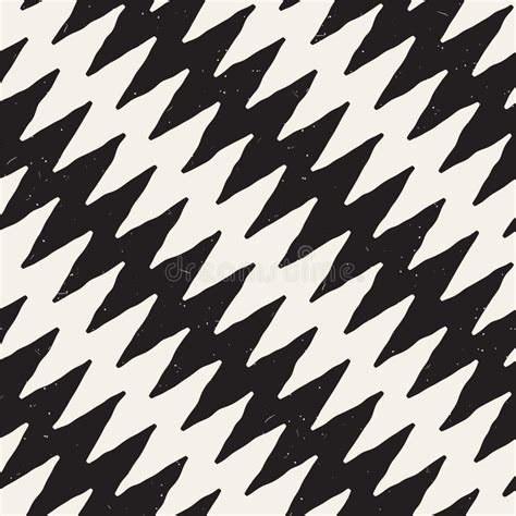 Hand Drawn Abstract Seamless Pattern In Black And White Retro Grunge