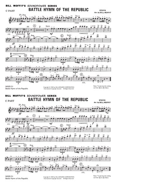 Battle Hymn Of The Republic C Part By William Steffe Julia Ward Howe Hymn Anthems Digital