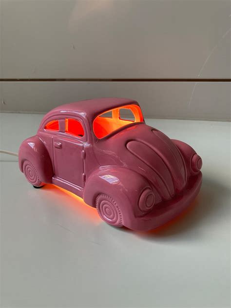 Vintage Pink Porcelain Volkswagen Beetle Light Decorative Light Car ...