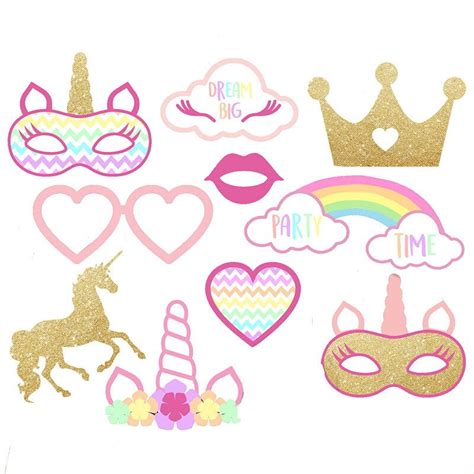 10pcs Unicorn Photo Booth Props Worksheets Library