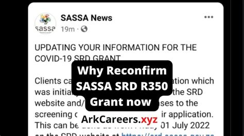 Why Reconfirm SASSA SRD R350 Application Via Srd Sassa Gov Za