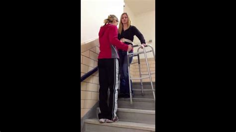 Descending Stairs With Standard Walker Youtube