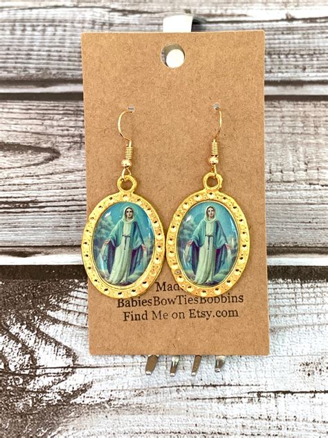 Catholic Saint Religious Earrings/ Blessed Virgin Mary Jewelry - Etsy