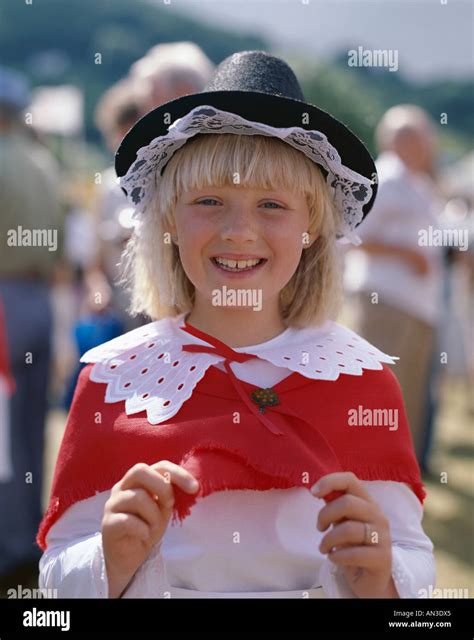 Girl Dressed in Welsh Traditional / National Costume / Dress, Wales ...