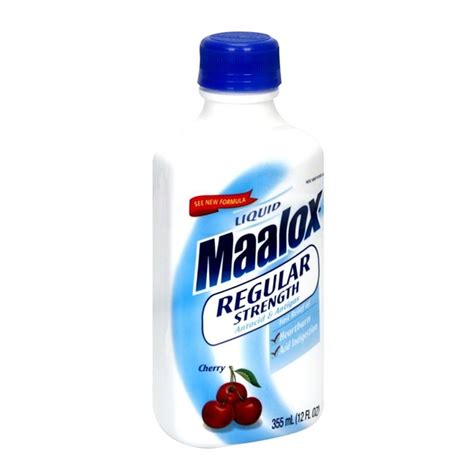 Maalox Antacid And Antigas Liquid Regular Strength Cherry 12 Oz