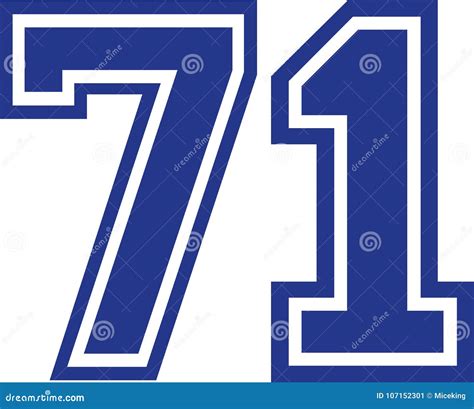 Seventy One College Number 71 Stock Illustration Illustration Of