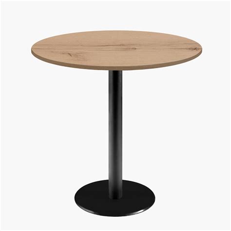 Tables Rondes Diametre Cm Pied Noir Chene Delano Lot De Tables