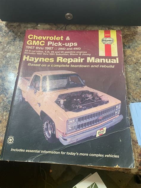 HAYNES REPAIR MANUAL 24064 CHEVROLET AND GMC PICK UPS 1967 1987 2WD AND