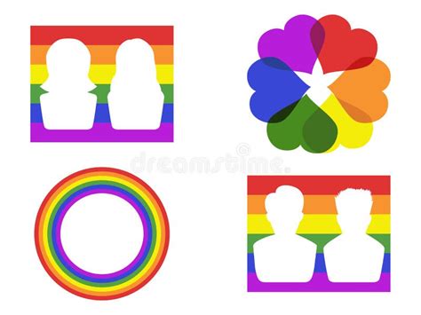 Gay Marriage Symbol With White Gold Rings Stock Vector Illustration Of Couple Engagement