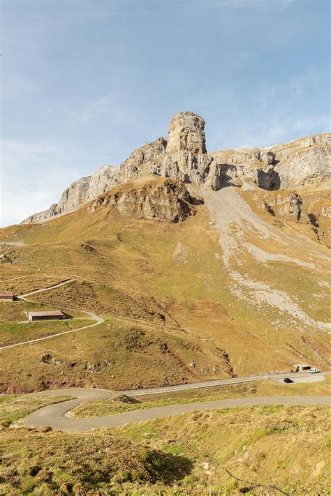 Incredible Beautiful Mountain Panorama View At The Klausenpass In