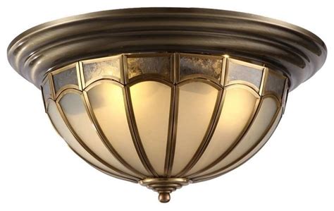 Antique Brass Dome Shaped Flush Mount Ceiling Lighting Traditional Flush Mount Ceiling