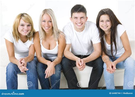 Friends On A Couch Stock Images - Image: 6448744