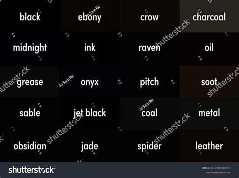 Unique Color Names Black Stock Vector (Royalty Free) 2195946313 ...